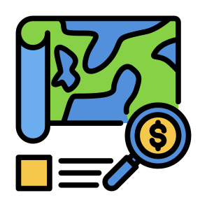 Geographic, Map, Analysis, Sales, Cost icon