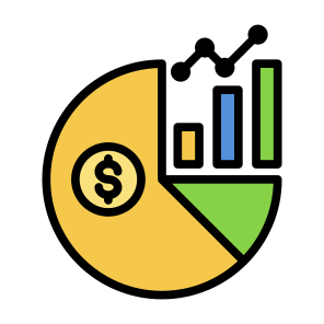 Market Share, Money, Data, Pie Chart, Statistics icon