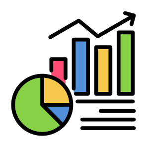 Metrics, Chart, Graph, Statistics, Data icon