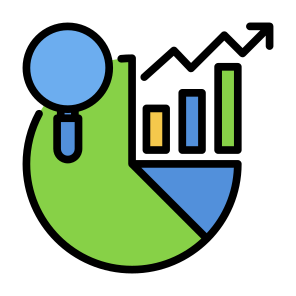 Quantitative, Analysis, Sales, Data, Research icon