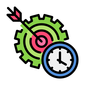Effective, Management, Stopwatch, Process, Workflow, Target icon