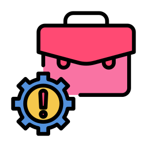 Failure, Gear, Machine, Briefcase, Risk, Management icon