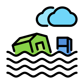 Floods, Home, Disaster, Water, Flooded, Natural Disaster icon