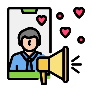 Influencer, User, Phone, Social Media,  Digital, Marketing icon