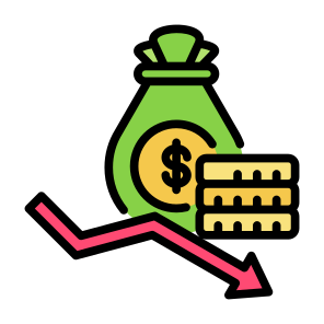 Money Loss, Money, Coin, Loss, Crisis, Bankruptcy icon