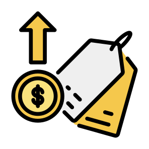 Price, Tag, Label, Pricing, Money, Up icon