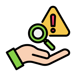 Risk, Search, Warning, Analysis, Investigation, Research  icon