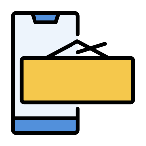 Close, Sign, Signboard, Mobile Phone, Open icon