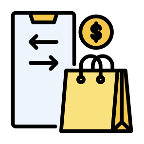 Online Payment, Mobile Phone, Cash,  Mobile Payment, Money Transfer, Ecommerce icon