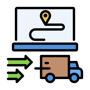 Shipment, Delivery, Route, Online Shopping, Online Tracking, Ecommerce icon