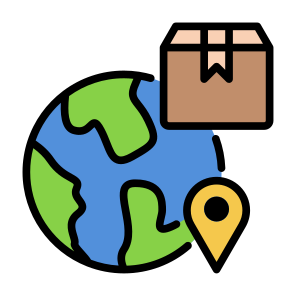 Worldwide Shipping,  World, Global, Delivery Box, Worldwide, Shipping, Ecommerce icon