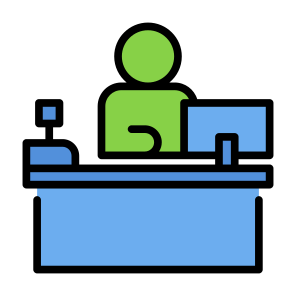 Cashier, Register, Counter, Payment, Employee, Checkout icon