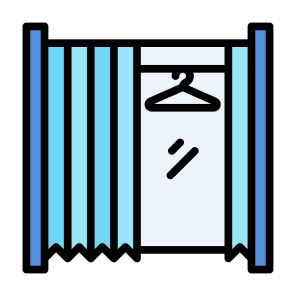 Fitting Room, Curtain, Changing, Try, Privacy, Clothes icon