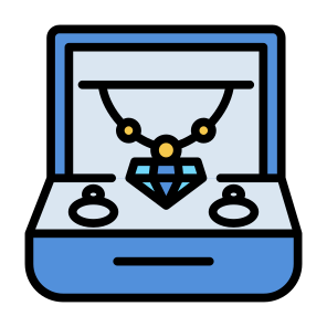 Jewelry, Box, Ring, Necklace, Diamond, Accessories icon