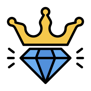 Luxury, Rich, Premium, Diamond, Crown, Royal icon