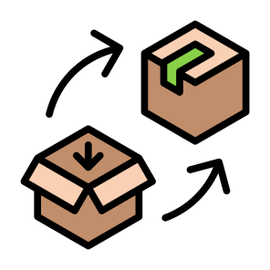 Packaging, Box, Wrap, Open, Product, Delivery  icon