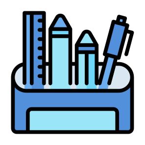 Stationery, Pencil, Pen, Tools, Office, Supplies icon