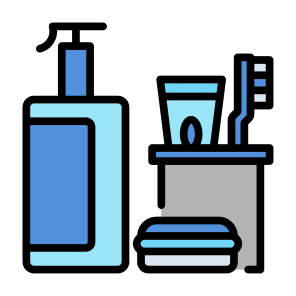 Toiletries, Hygiene, Bathroom, Shampoo, Essentials, Soap icon