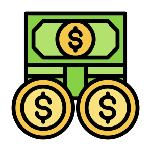 Cash Money, Money, Currency, Cash, Dollar, Coin icon