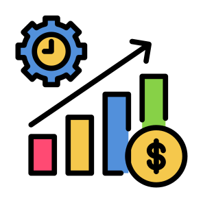 Efficiency Management, Money, Efficiency, Productivity, Improvement, Increase icon
