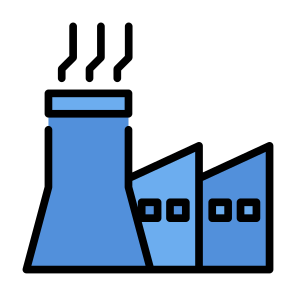 Factory Buildings, Factory, Manufacture, Manufacturing, Industry, Buildings  icon