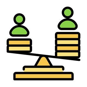 Income Inequality, Money, User, Income, Inequality, Inequality, Imbalance   icon