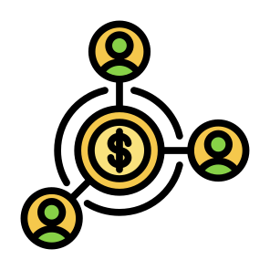 Shareholder, Share, Dividend, Profit, Income, Collaboration  icon