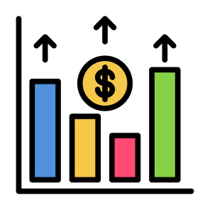Surplus, Profit, Growth, Stock Market, Increase, Financial  icon