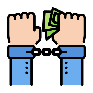 Arrest, Money, Handcuffs, Criminal, Bribe icon