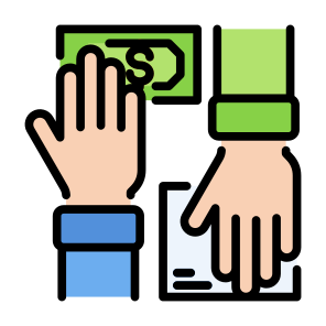 Bribe, Document, Licensing, Dollar, Corruption icon