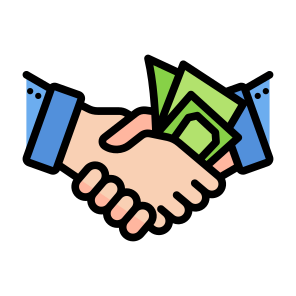 Bribe, Handshake, Money, Bribery, Corruption icon