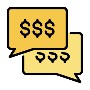 Chat, Money, Communications, Corruption, Bribe icon