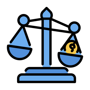 Justice Law, Dollar, Justice Scale, Corruption, Unbalanced, Law, Justice icon