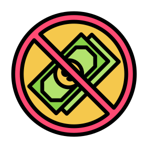 No Corruption, Dollars, Bill, Cancel, No Money icon