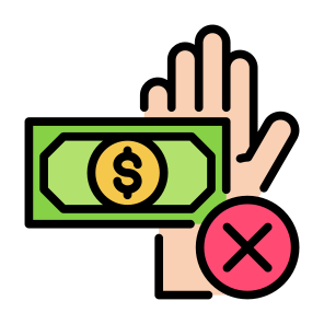 Rejection, Dollar, Cancel, Corruption, No Money icon