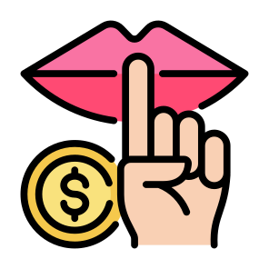 Silence, Money, Bribery, Mouth, Corruption icon