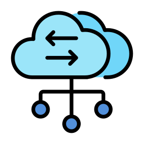 Data Tranfer, Cloud Transfer, Cloud, Data, Transfer, Network, Cloud Computing icon