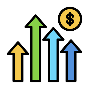 Competition, Growth, Profit, Success, Up Arrows icon
