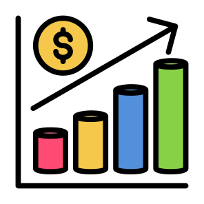 Profit Growth, Money, Economy, Investment, Statistics icon