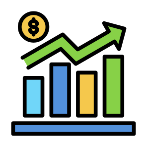 Profit Growth, Money, Statistics, Investment, Growth icon