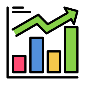 Sales Amount, Statistics, Investment, Growth, Graph icon