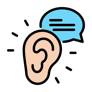Buzz Marketing, Talk, Listen, Speak, Ear  icon