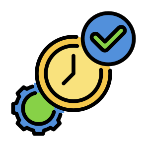 On Time, Time Save, Clock, Schedule, Timetable, Checked, Real Time icon