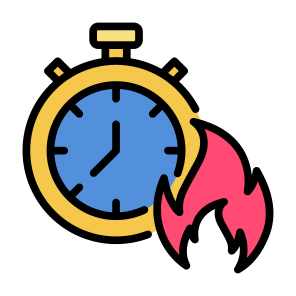 Overdue, Rush, Fire, Clock, Deadline, Schedule, Time And Date, Flames, Time icon