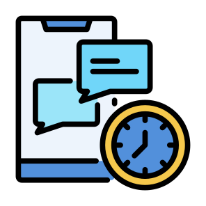Response, Quick, Question, Customer Service, Communications, Chat, Time, Clock icon