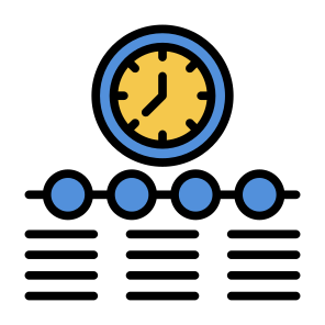 Timeline, Features, Feature, Process, Chronology, Layout, Paragraphs icon