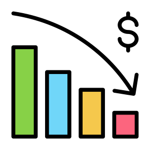 Bankrupt, Bankruptcy, Recession, Loss, Chart, Decrease  icon