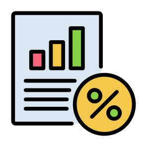 File, Report, Tax, Statistics, Percentage, Document  icon