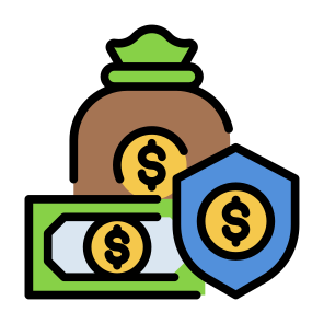 Insurance, Coverage, Investment, Cash, Security, Money  icon