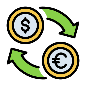 Money Exchange, Money, Exchange, Currency, Dollar, Euro icon